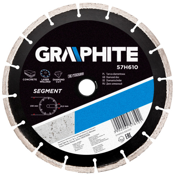 Tarcza diamentowa 230 x 22.2mm GRAPHITE 57H610