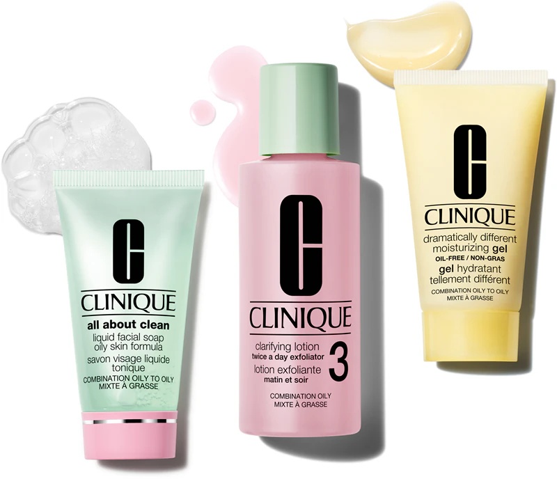 Clinique 3 Steps Skin Care Kit darilni set za tip kože 3 za mastno in mešano kožo