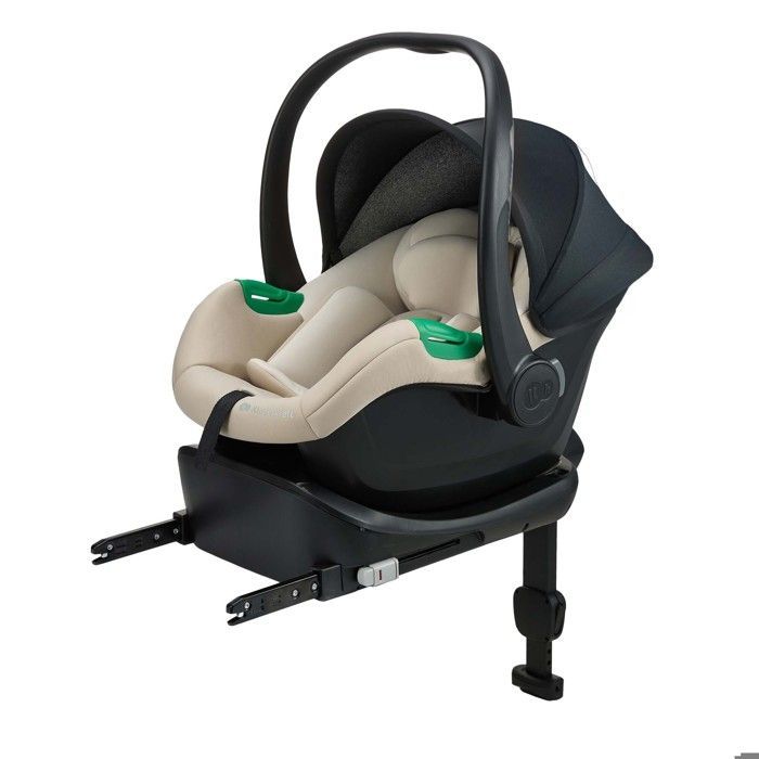 Seggiolino auto per neonati Kinderkraft MINK PRO 2 i-Size (40–87 cm) + base ISOFIX MINK FX 2, H-GUARD+, SPS+, ultraleggero 3,2 kg, beige