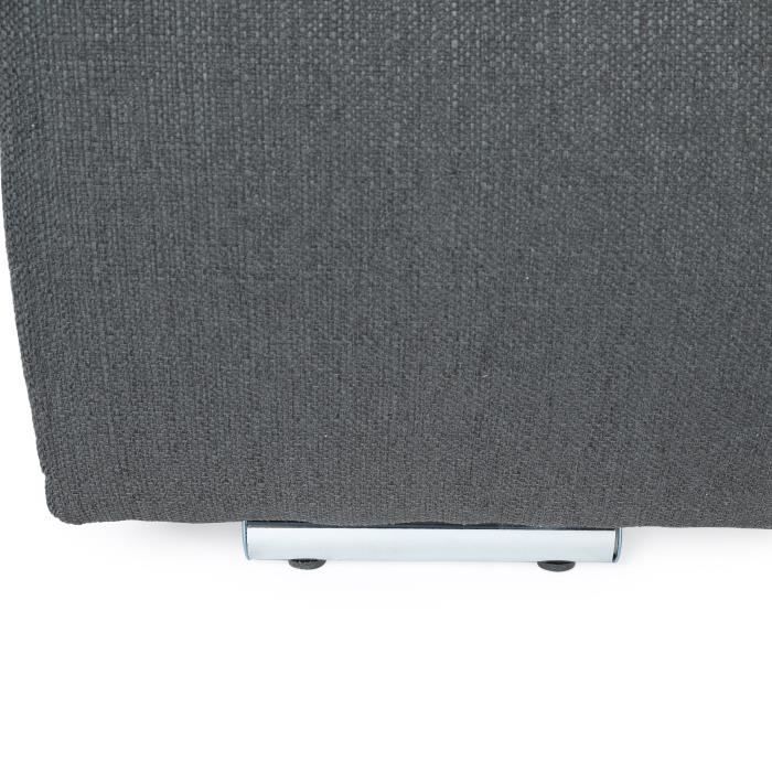 Sofá cama esquinero reversible CELINA, 3 plazas + cajonera con almacenamiento - Tela gris - 274 x 184 cm (ancho x profundidad)