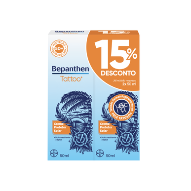 Bepanthen Solkrem for tatovering SPF50 Gavesett 2 x 50 ml