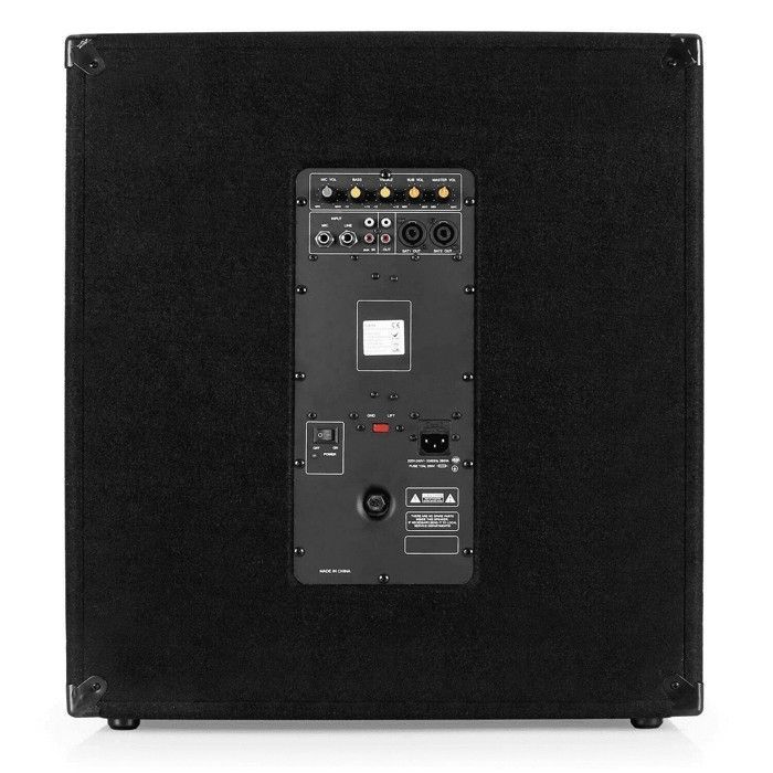 2000W PA-system CUBE1512 + 2 høyttalerstativer + kabler PC-, PA-høyttalere DJ-lydsystem LED-lysbar Klubbsport Fitness Dansefest Miks