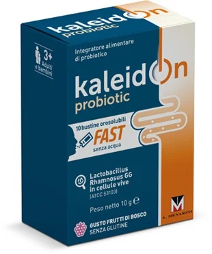 KALEIDON Kaleidon Probiótico Fast Frutas Silvestres 10 sachês de dissolução oral Suplemento alimentar probiótico