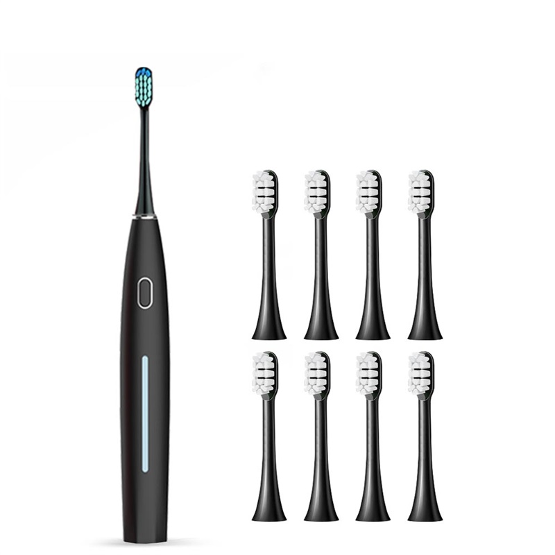 Brosse à dents électrique intelligente sans fil à charge rapide pour adultes, étanche, pour un nettoyage électronique des dents, 8 têtes de brosse de rechange