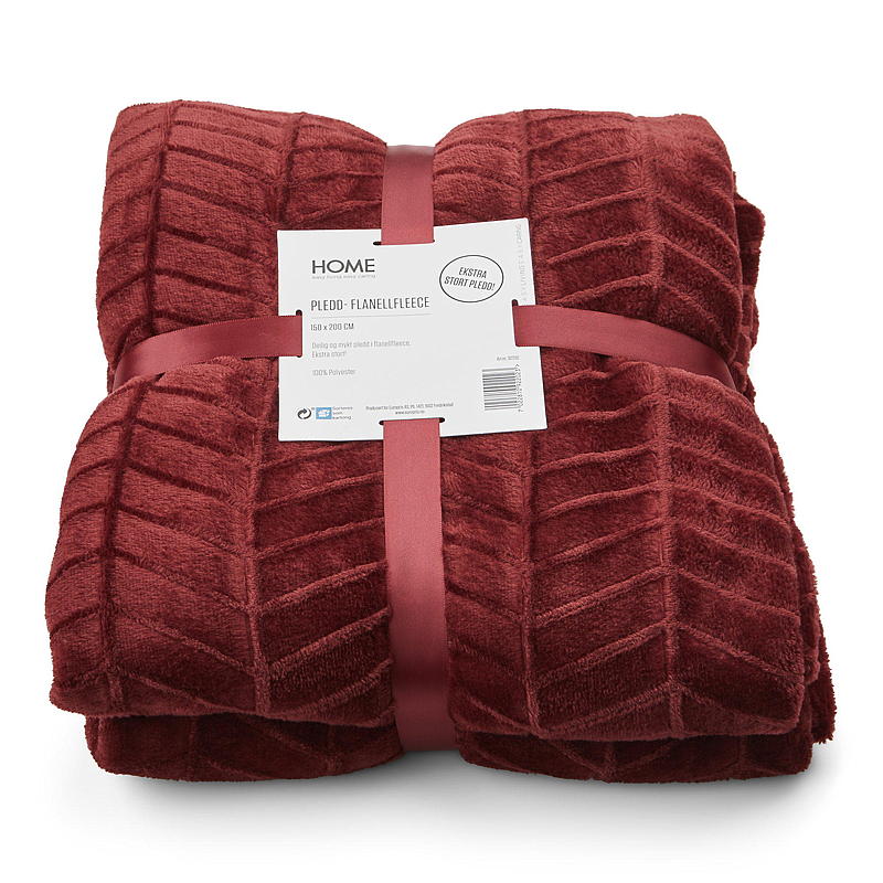 Hemmatta 150x200 cm flanellfleece röd