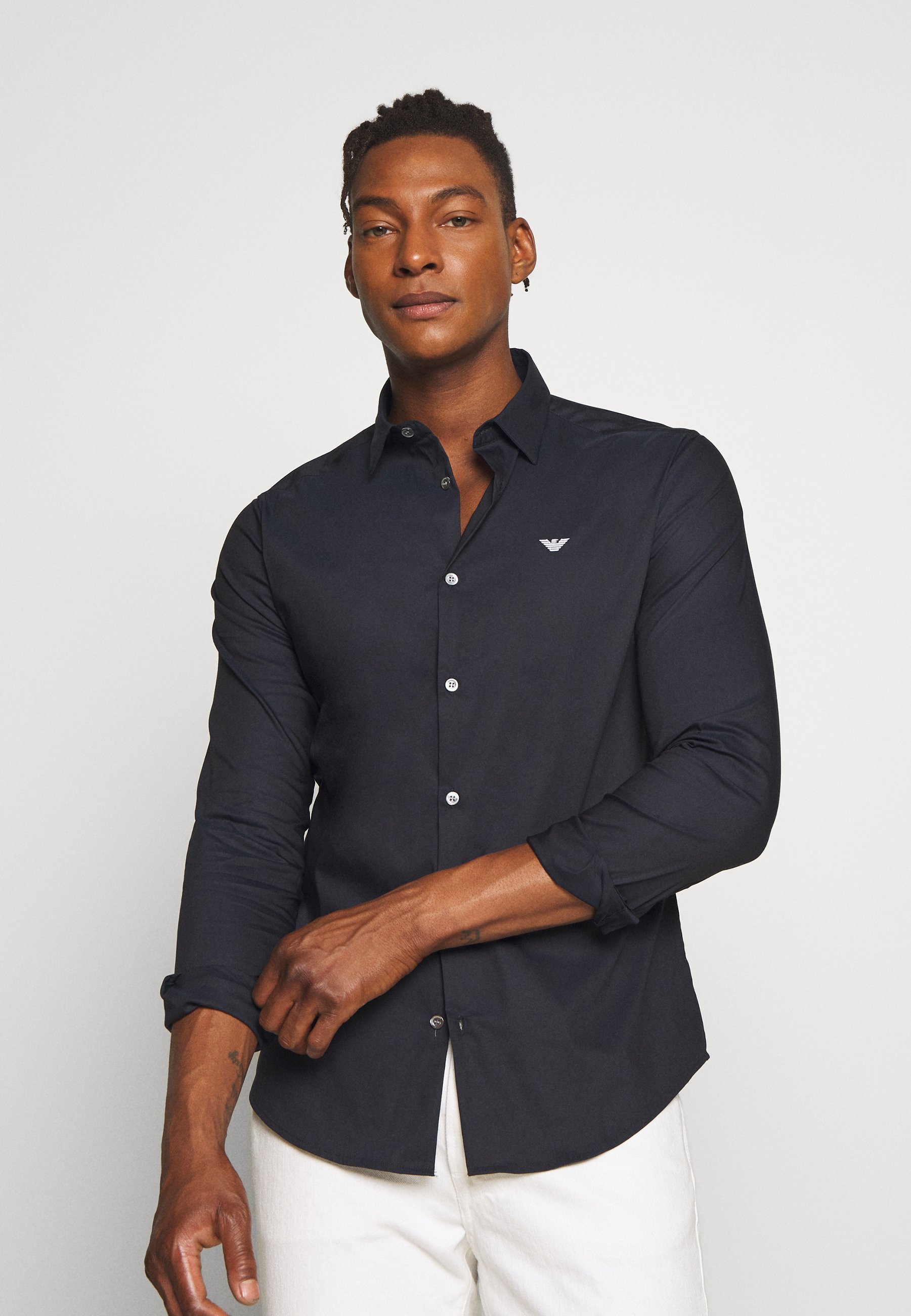 Camicia Emporio Armani EXCLUSIVE CONTRAST LOGO - blu navy