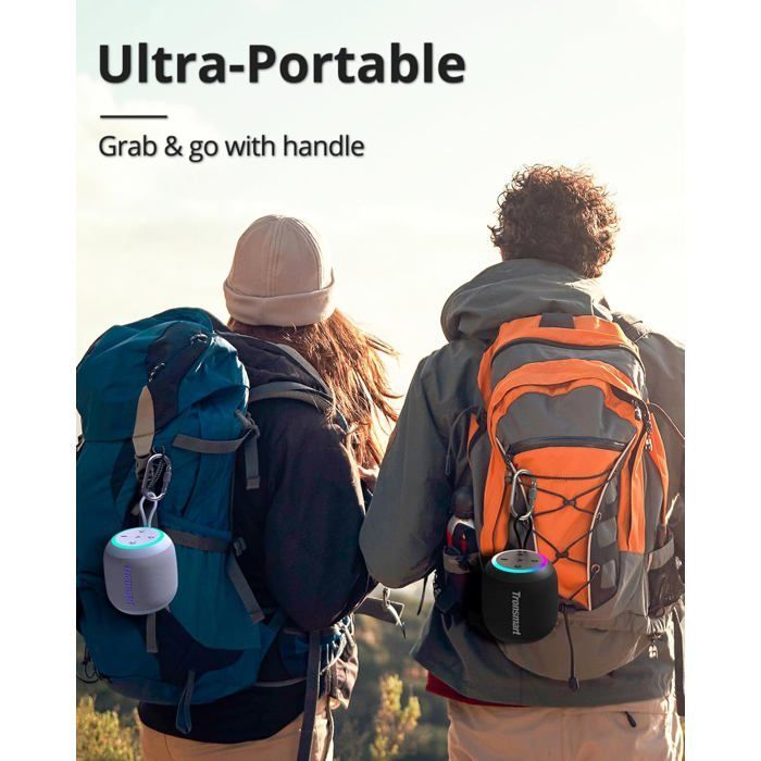 Enceinte Portable Bluetooth T7 - SOUNDPULSE - IPX7 Étanche - Autonomie 18h - Lumière LED - Son Stéréo