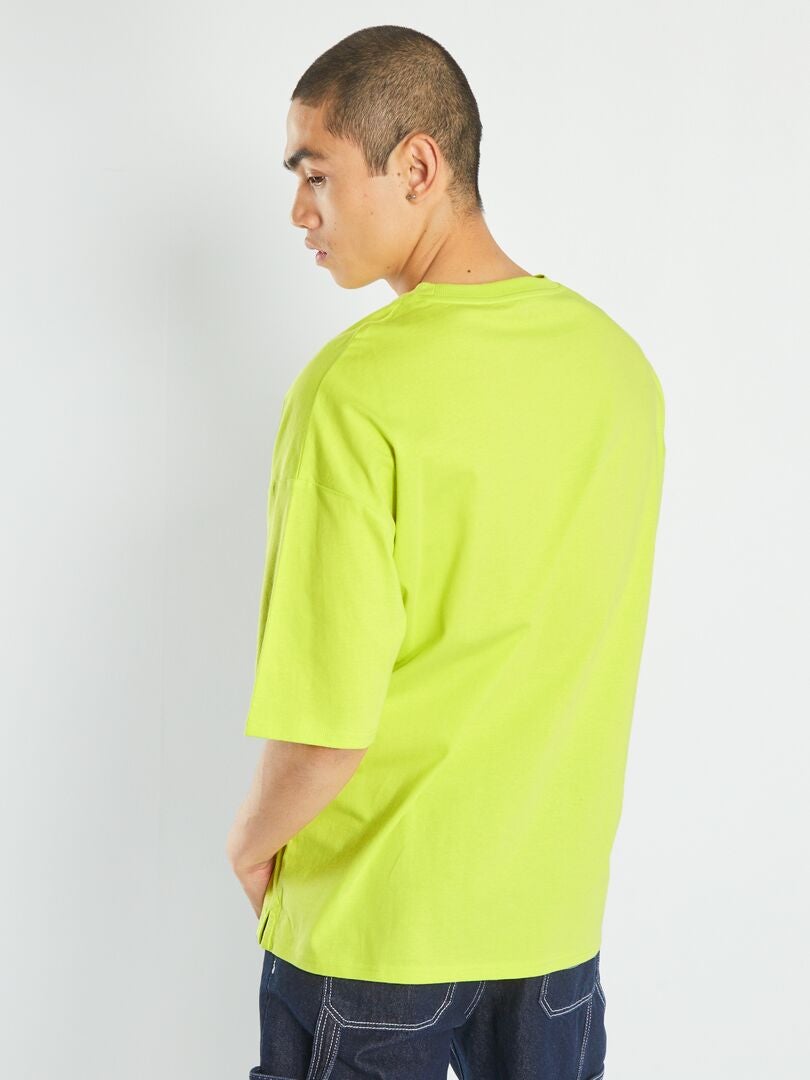 Camiseta oversized de malha - AMARELA