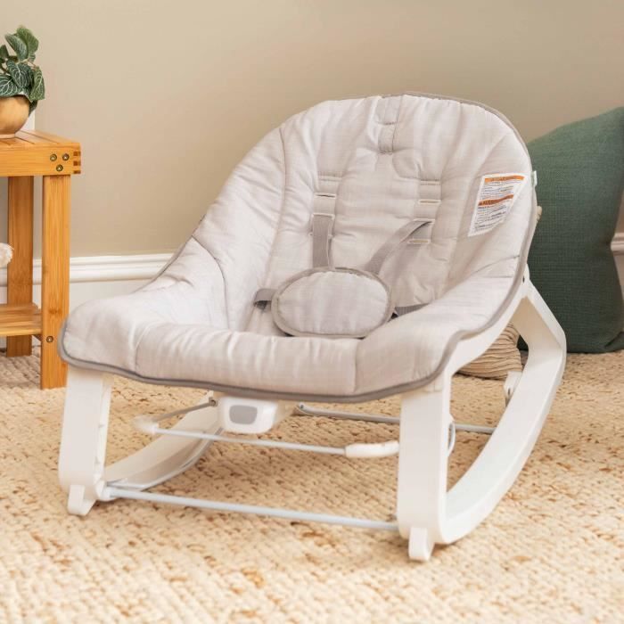 INGENUITY Keep Cozy 3-in-1 Convertible Baby Rocking Bouncer - Linden - 3 Posities: Afneembare speelboog met pluche speeltjes, tot 18 kg