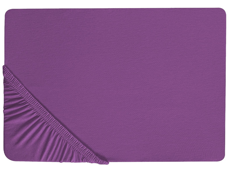 Bawełniane prześcieradło 160x200 cm fioletowe