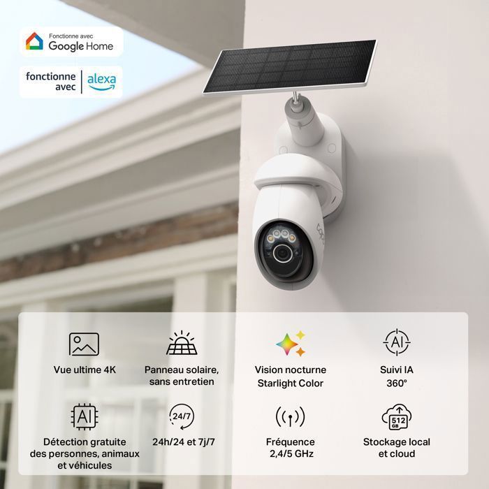 Caméra de Surveillance - Tapo C660 - 4K 8MP - Vision 360° - Panneau Solaire - IP66