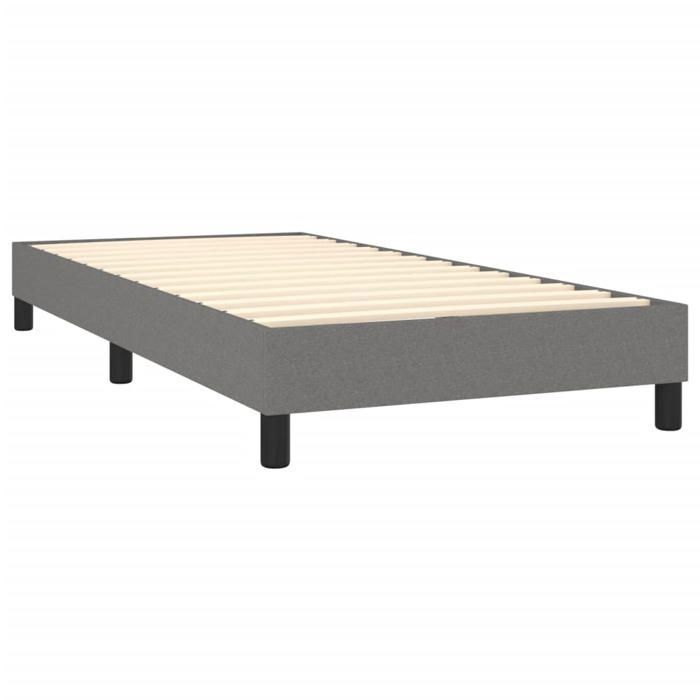 Struttura letto con materasso - Maison Exclusive - 80x200 cm - Tessuto grigio scuro - Massimo relax