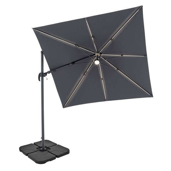 Abajur pendente solar LED em alumínio, 250 x 250 cm, antracite.