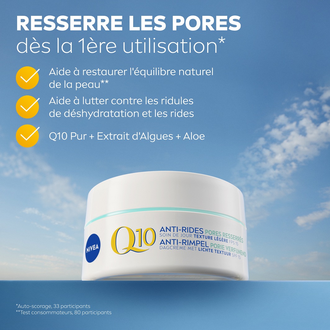 NIVEA Crème visage Jour Anti-rides resserre les pores peau matifiée SPF 15
