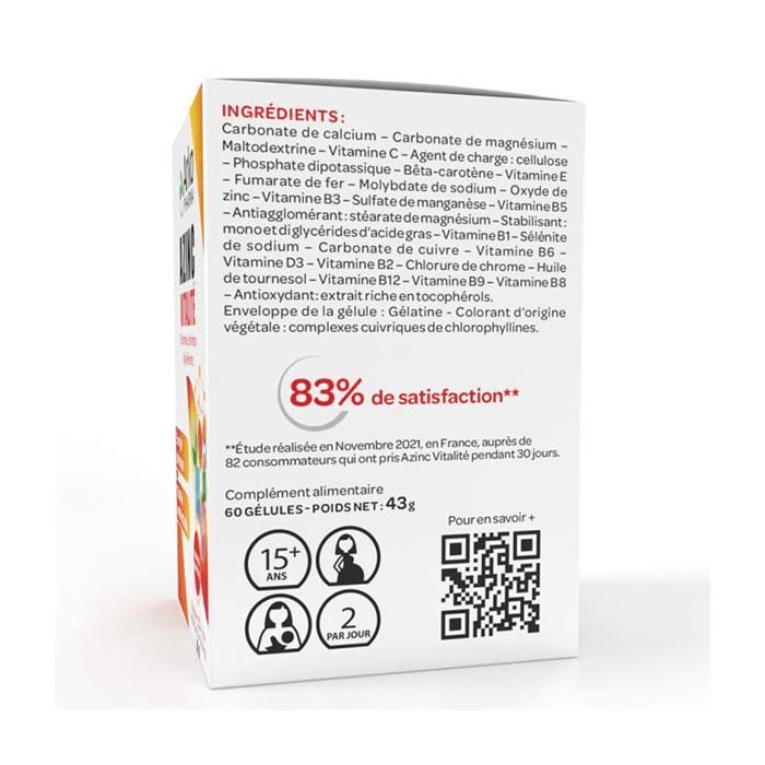 Arkopharma Azinc Adult Vitality Vitamine C & E Zink 60 Kapseln