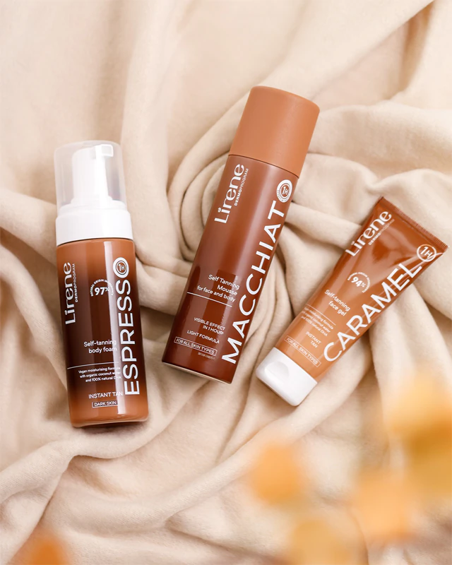 Espuma autobronzeadora Lirene Perfect Tan para rosto e corpo.