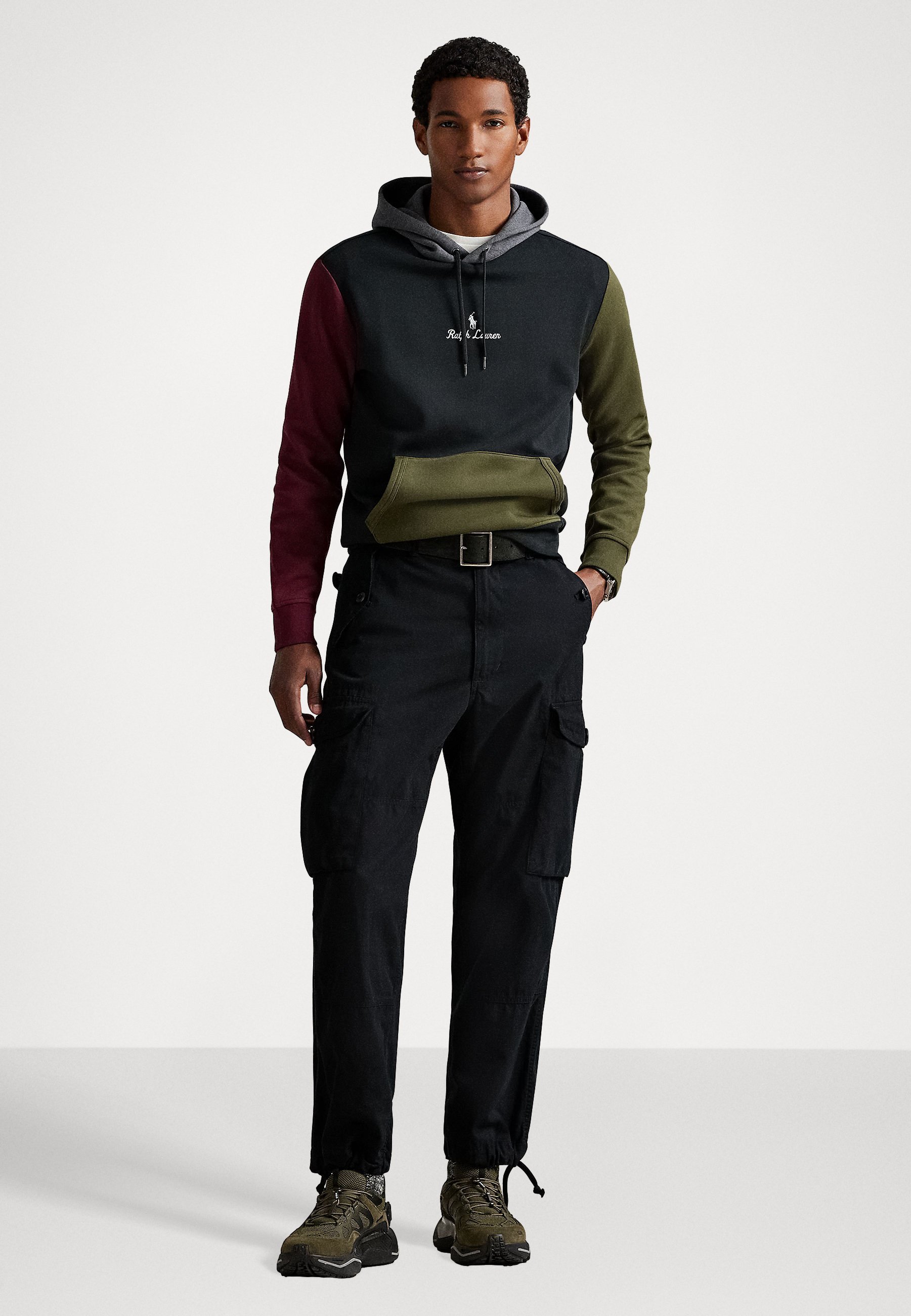 Polo Ralph Lauren LOGO DOUBLE-KNIT HOODIE - Hanorac - black multi