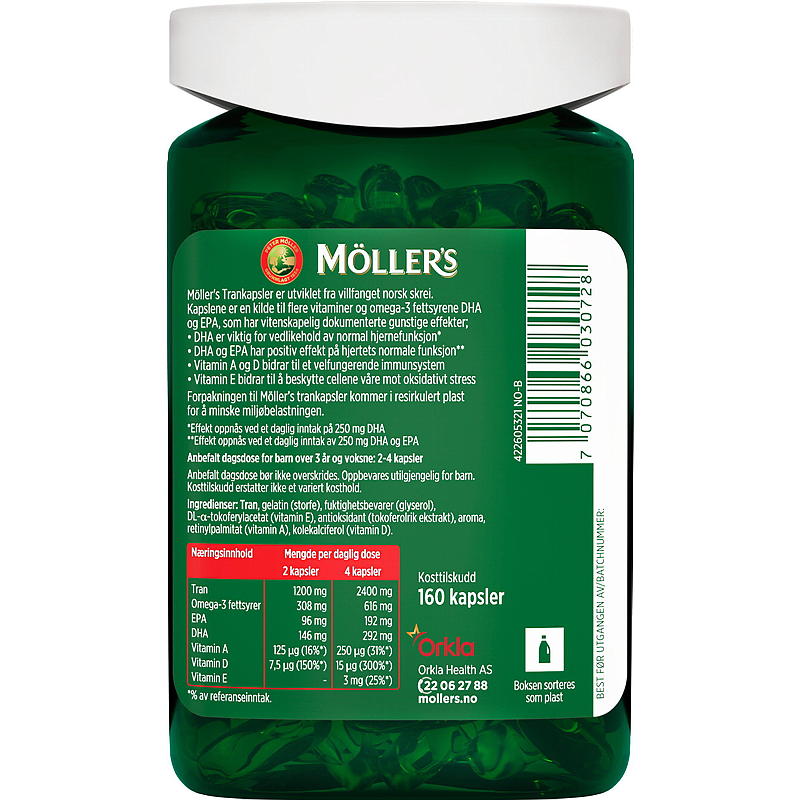 Möller's Möller's trankapsler Omega-3 160 stk.
