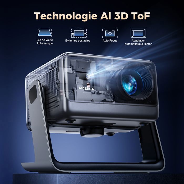 Proyector Konsoefuly 2026 4K WiFi Bluetooth con Netflix, Dolby, 30000 lúmenes, portátil, HDMI, USB, iOS, Android TV Stick y compatible con PS5.