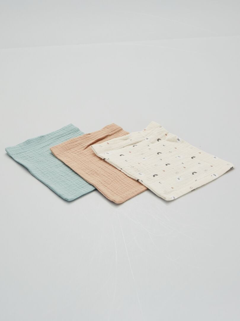 Conjunto de 3 luvas de banho de chenille - BEGE