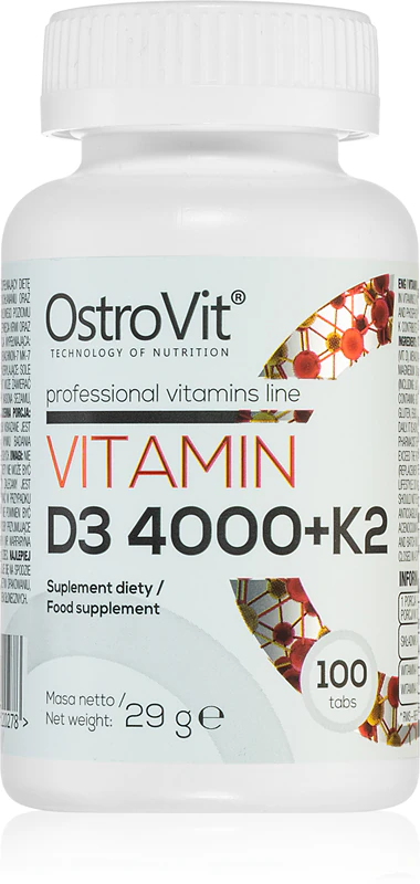 OstroVit Vitamine D3 4000 + K2 voedingssupplement ter ondersteuning van de goede conditie van botten en tanden