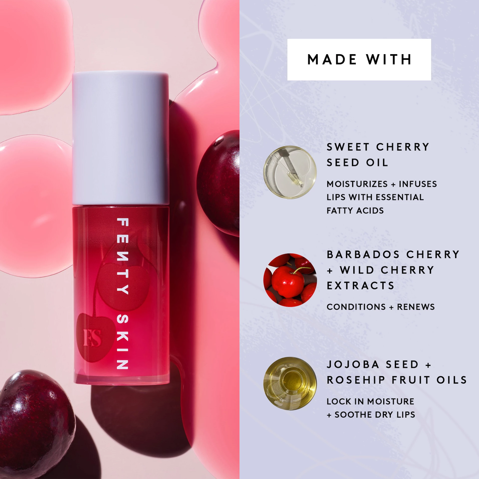 Ulje za usne Cherry Treat za regeneraciju i jačanje 4 ml - Fenty Skin