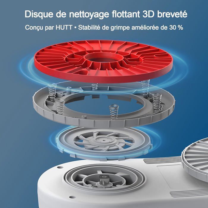 HUTT S55 Pro Fensterputzroboter, 6500 Pa Saugkraft, 3D-Schwimmpads, Slam 4.0 Navigation, 80-ml-Tank