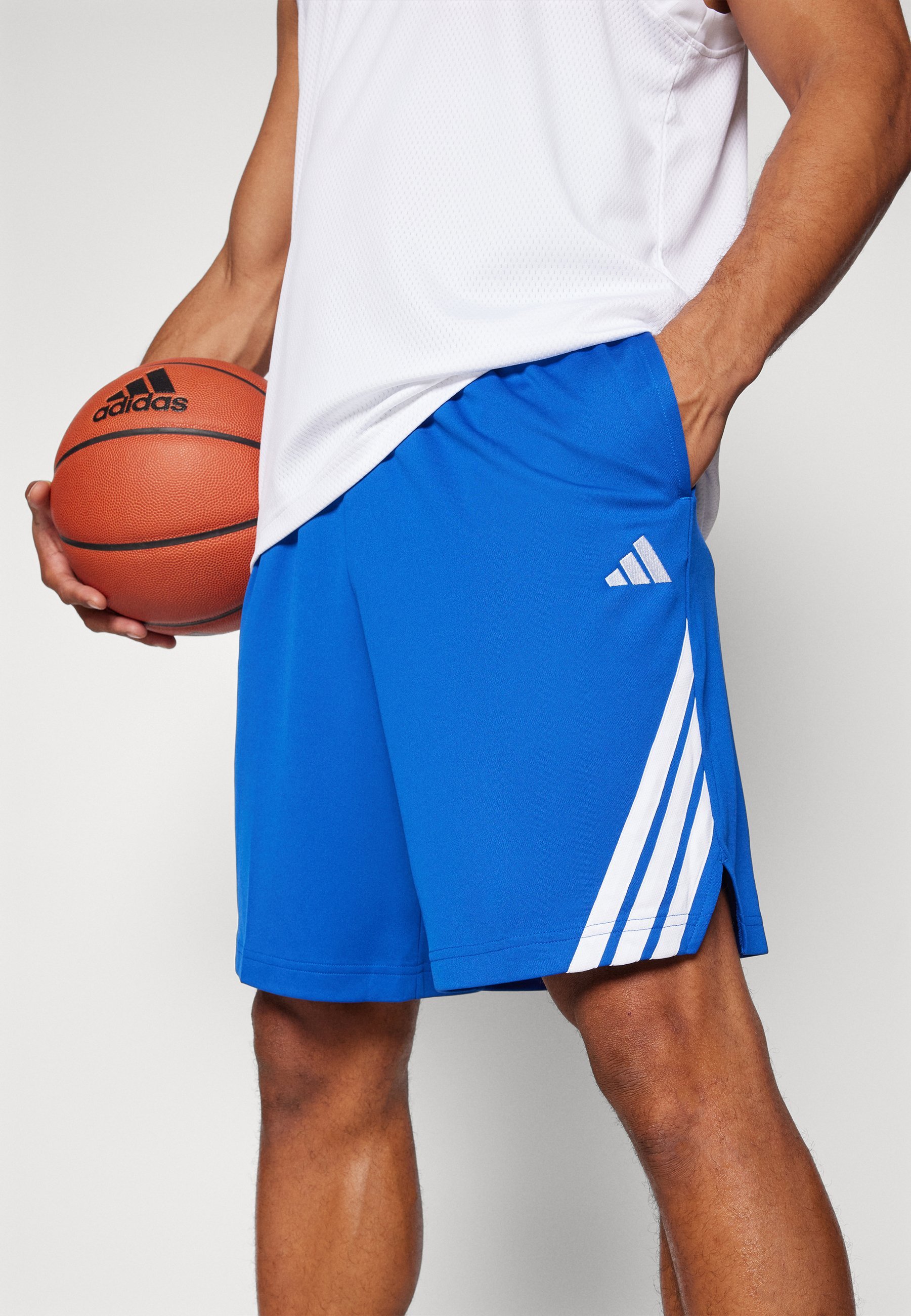 adidas Performance 3-Stripes - Short de sport - Bleu roi/Blanc