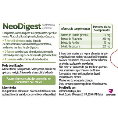 Neodigest ravintolisä ruoansulatusjärjestelmän terveydelle, 40 tablettia.