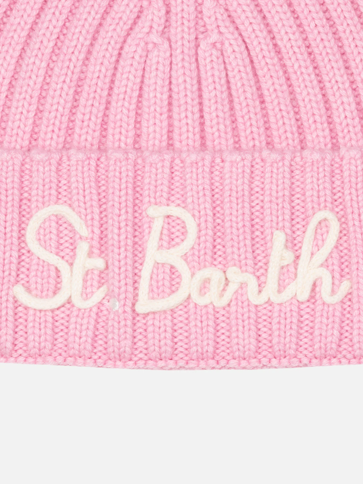 Cappello rosa da bambina Wengen con ricamo St. Barth