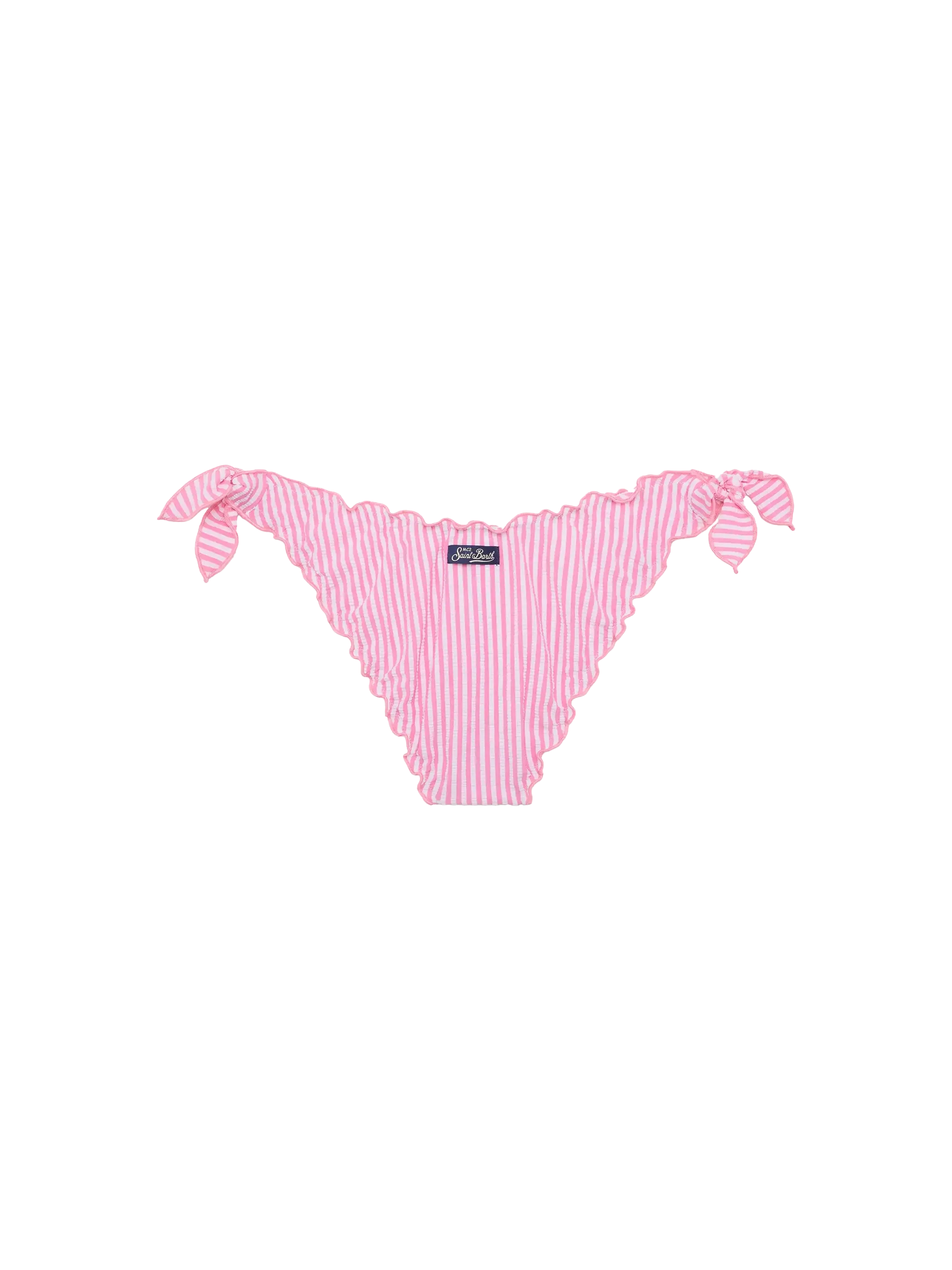 Bañador tipo slip clásico de seersucker Moon con estampado de rayas.