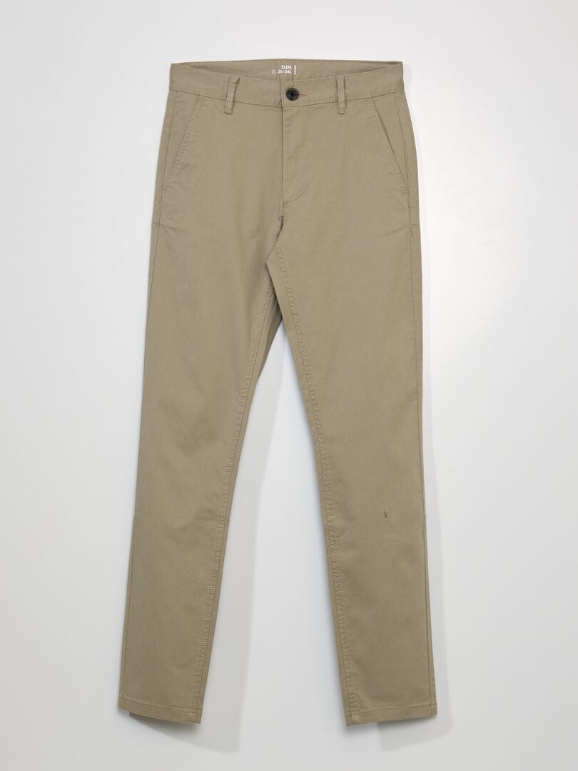 Calça Chino Slim - Tamanho 34 - Bege