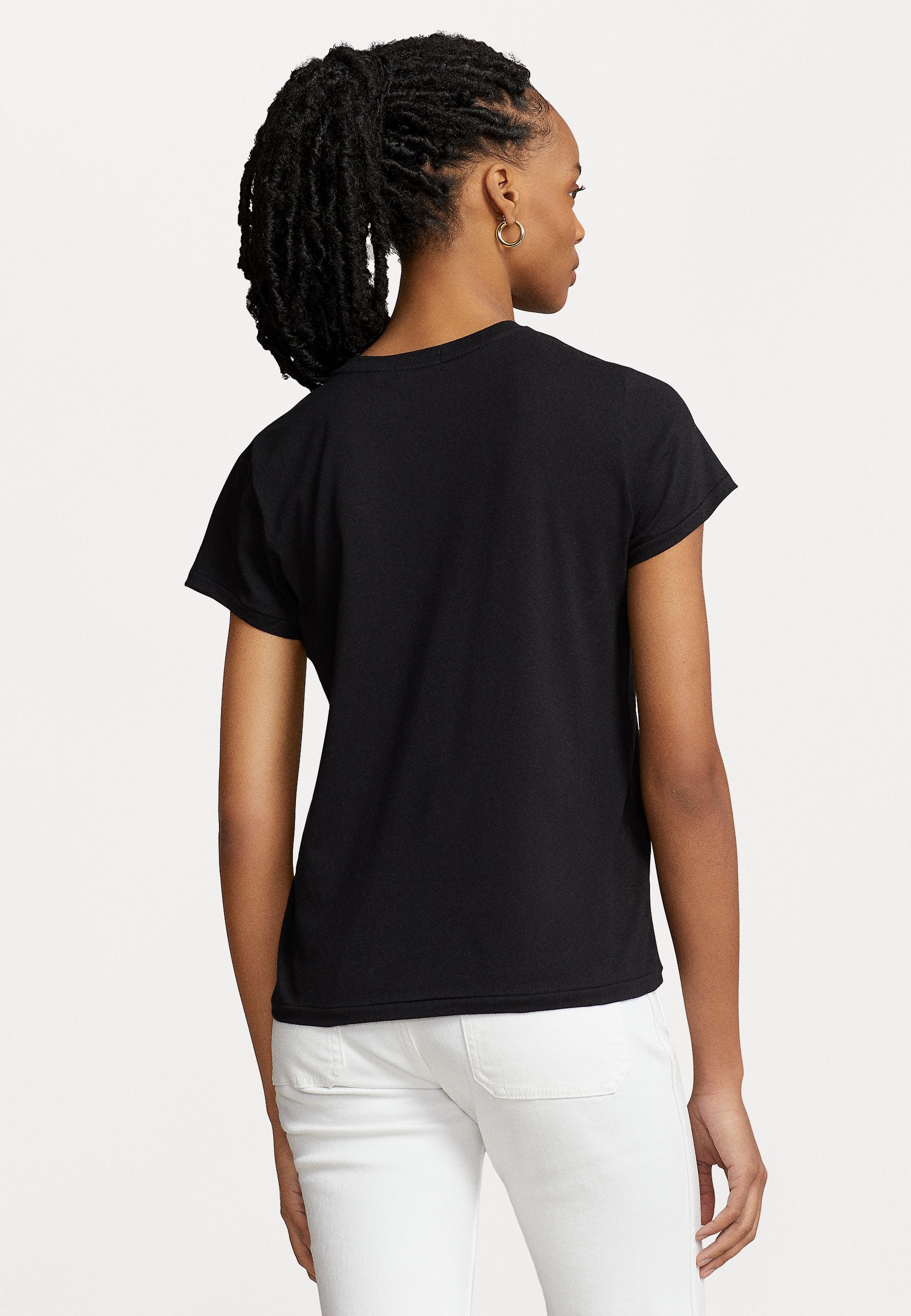 T-shirt Polo Ralph Lauren en jersey de coton à col rond - T-shirt basique - noir