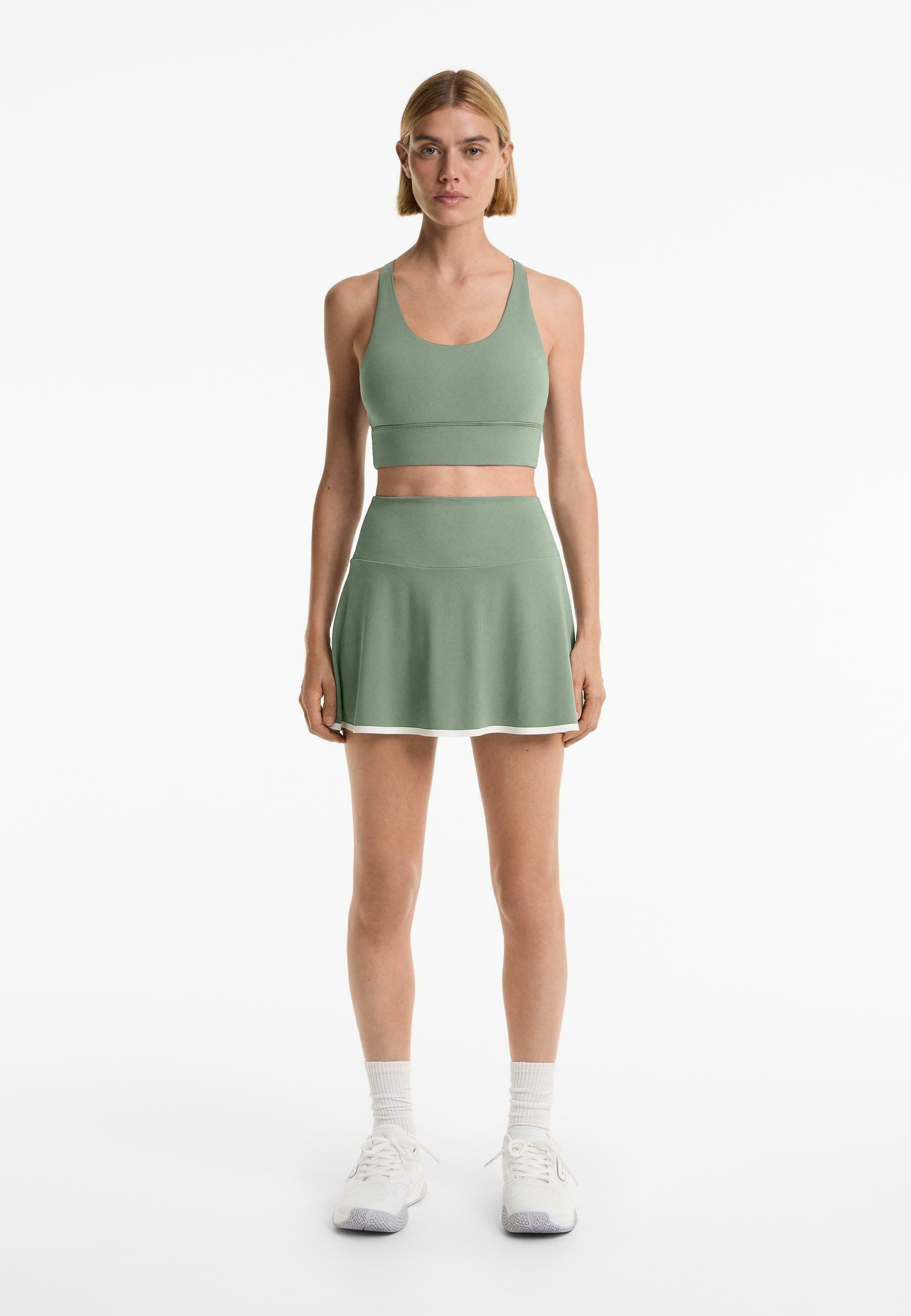 OYSHO PIPING - Gonna sportiva - verde
