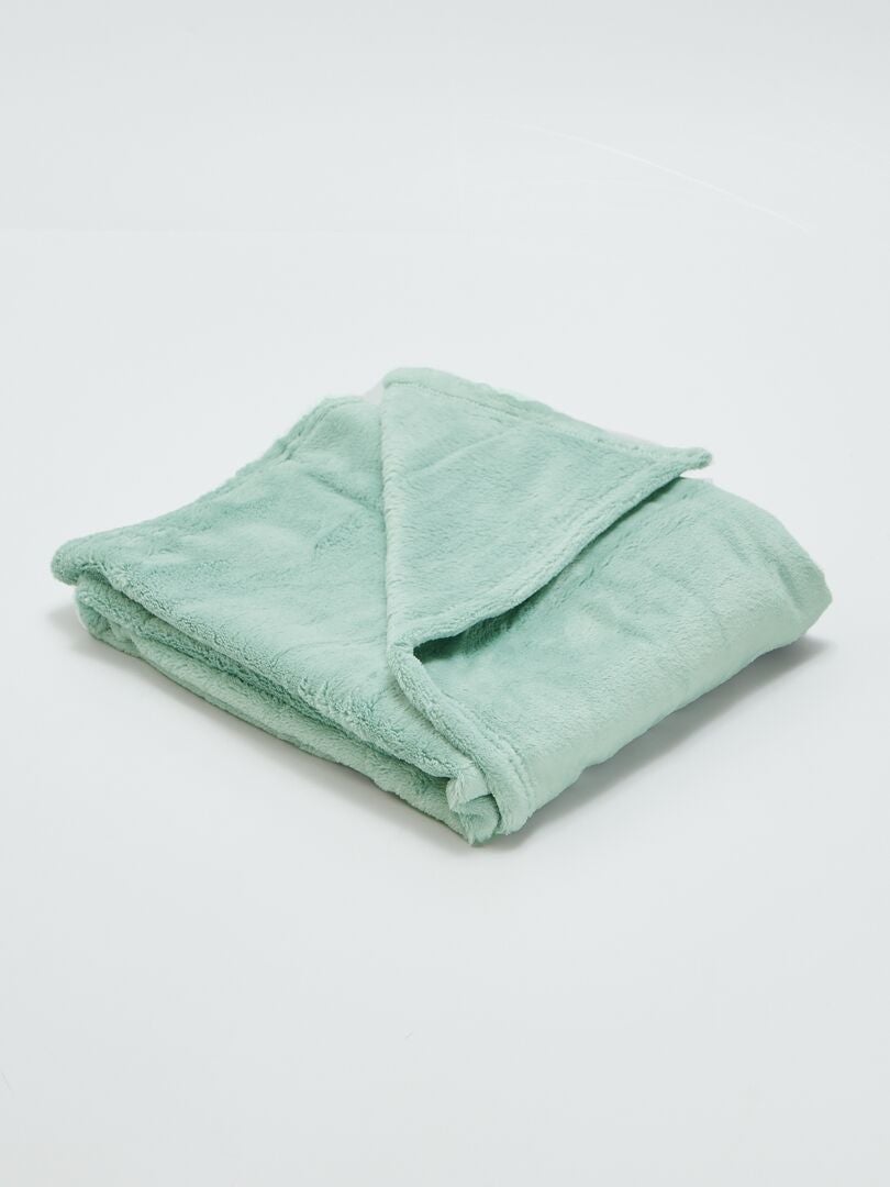 Effen fleece deken - BLAUW