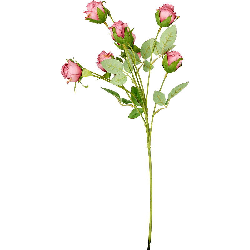 Rosa para el hogar, tallo de 56 cm con 7 flores artificiales.