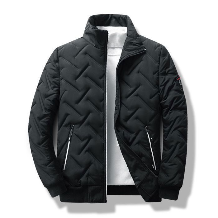Funmoon Men's Fashion Autumn Winter Casual Pocket Button Cotton Padded Jacket Top Coat Down Jacket