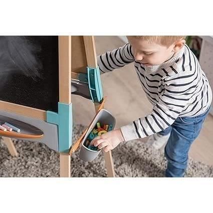Smoby - Tableau en bois double face - Ardoise craie et Blanche magnétique - Pliable et hauteur ajustable - 80 accessoires - Dés 3ans
