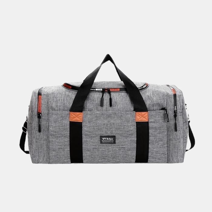Bolsa de viaje plegable - Múltiples bolsillos - Gris - Tamaño grande - Plegable