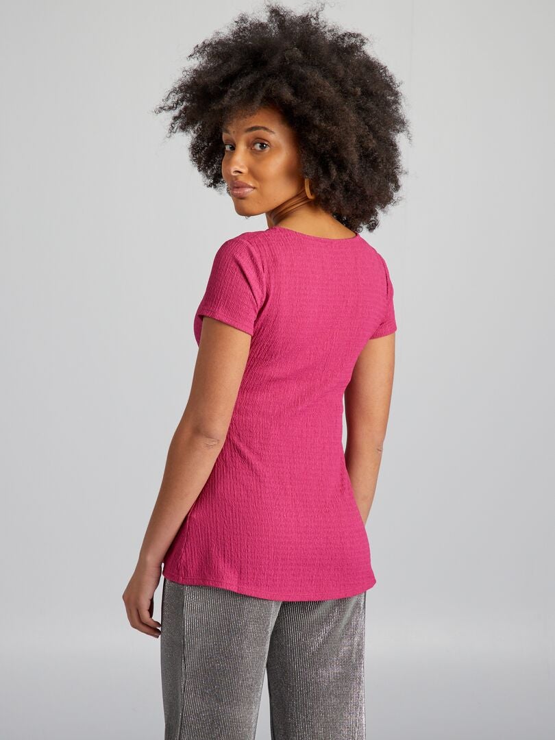 T-shirt voor verpleegkundigen met reliëf - ROZE