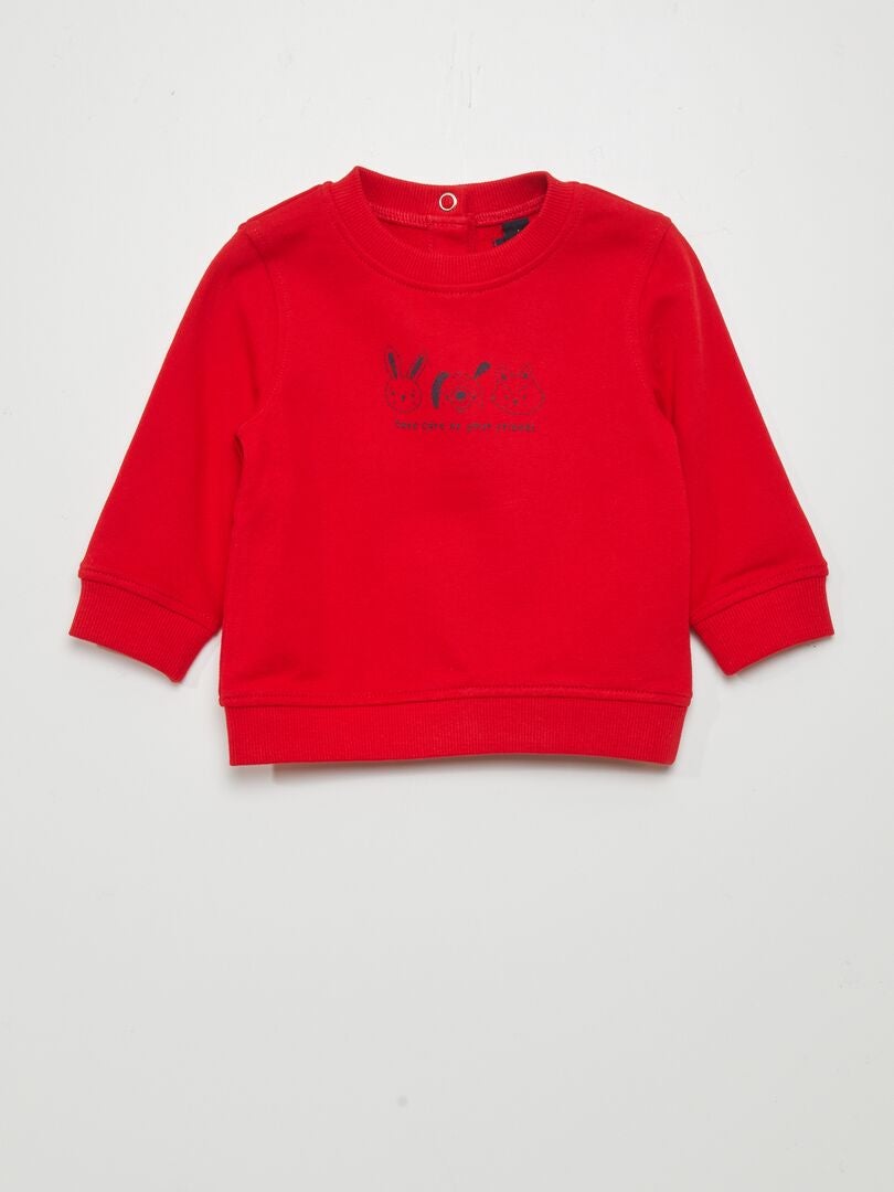 Moletom leve de lã polar - Vermelho