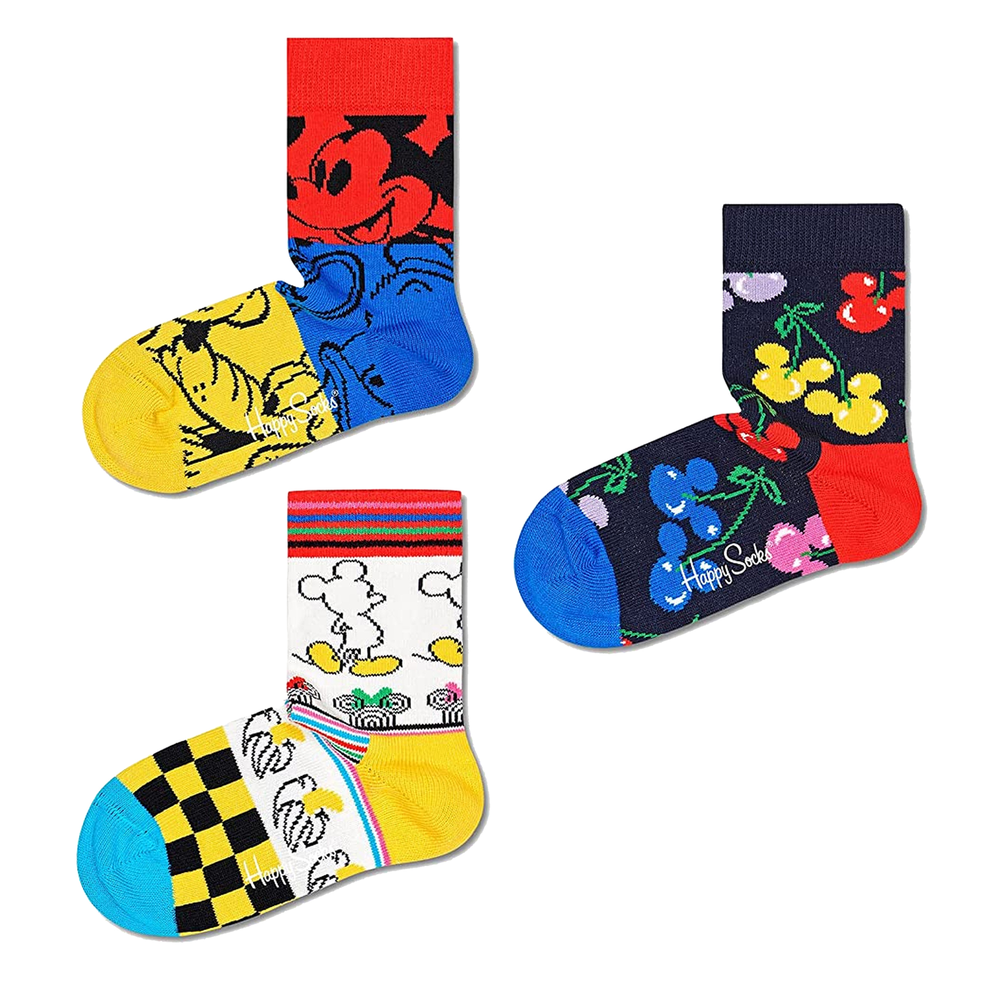 Conjunto de presente com 3 pares de meias infantis da Disney