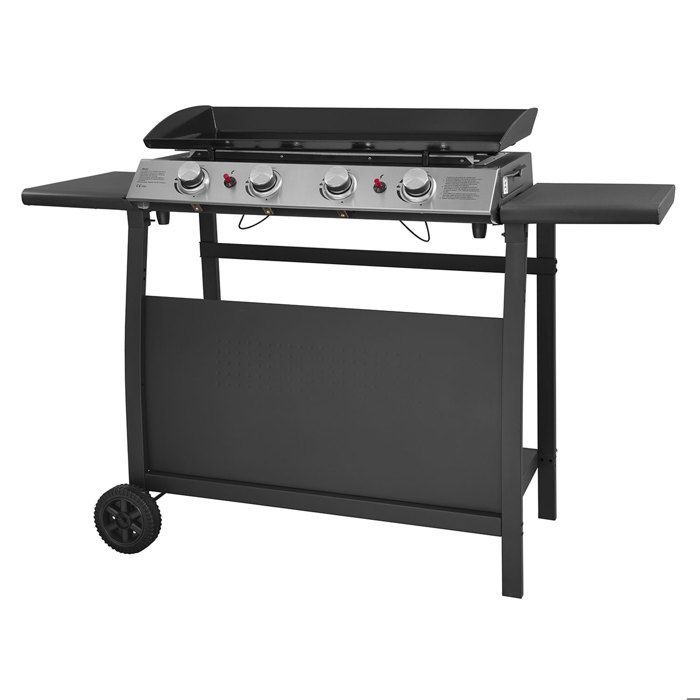 Chapa a gás VALENCIA - 4 queimadores 10kW + carrinho
