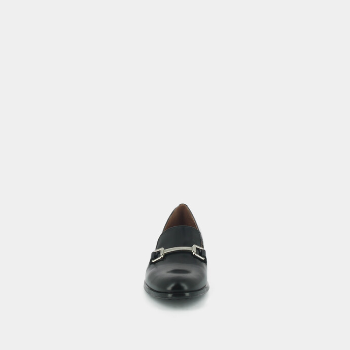 Mocassins à mors et bouts ronds  en cuir noir