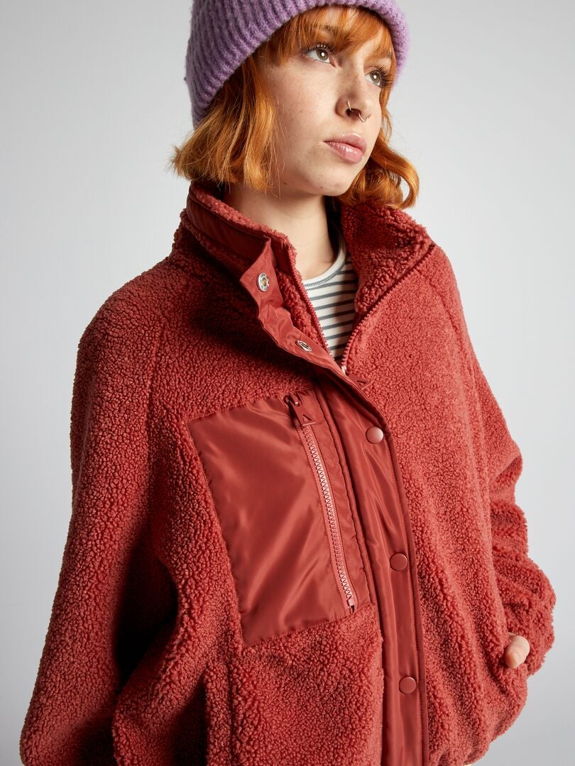 Sherpa-jas met lange mouwen - ROOD