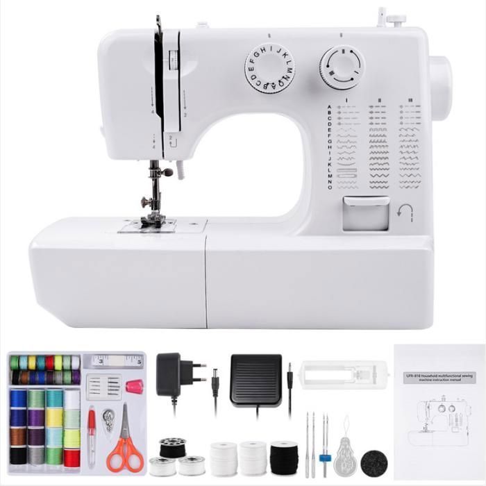 Mini machine à coudre électrique 818, 45 points, avec kit de couture 42 pièces, EU