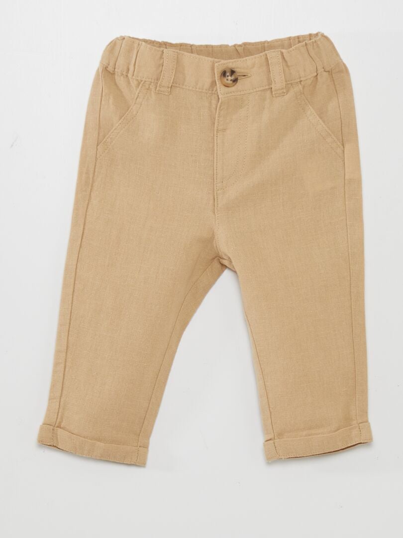 Shirt + broek + vest + vlinderdas - 3-delige set - BEIGE