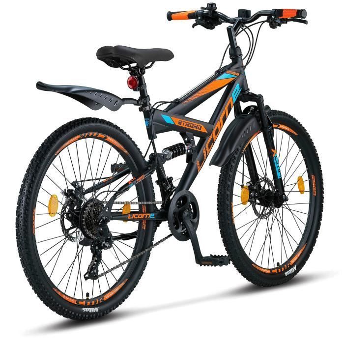 Vélo tout terrain Licorne Bike Strong 2D - Schwarz/Blau/Orange - 26