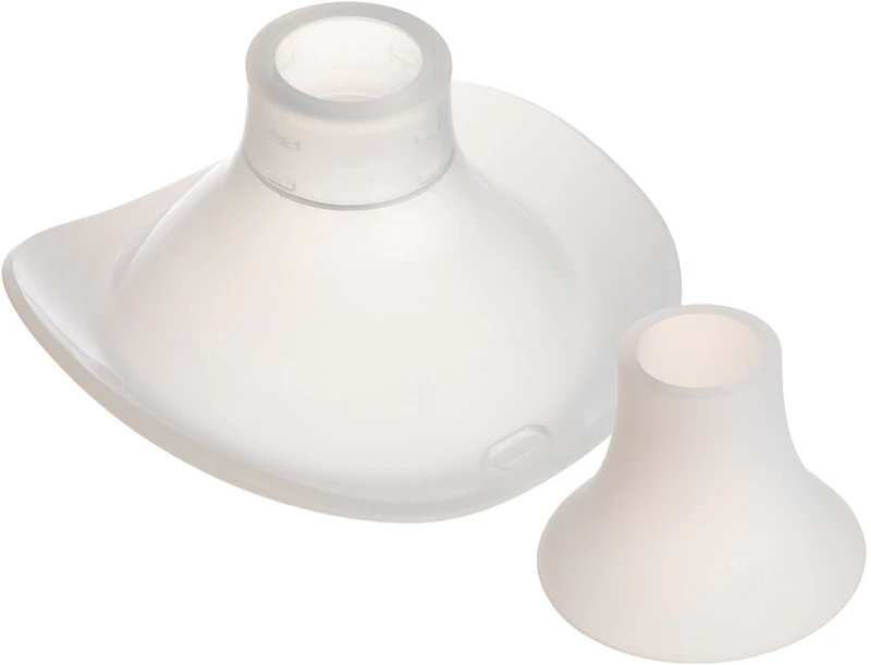 Conjunto de peças de reposição em silicone Canpol babies para bombas de extração de leite: flanges e insertos (24/21/19 mm), protetor de mamilo e almofadas de silicone para os seios.