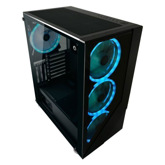 Case per PC da gaming - LC-POWER - Gaming 803B - 4 ventole ARGB - Vetro temperato - Compatibile con ATX - Pannello I/O moderno